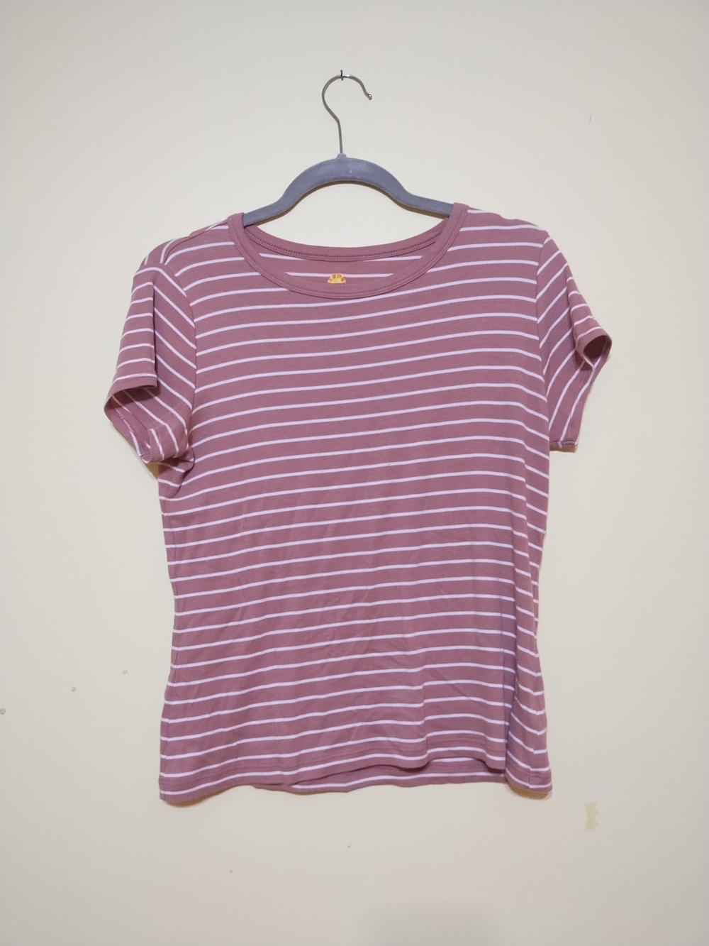 C&C California Mauve and White Striped Short Sleeve Tee
